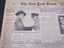1953 JULY 1 NEW YORK TIMES - FAREWELL TRIBUTE PAID VANDENBERG - NT 4669 picture