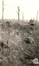 WWI American Soldiers Argonne Shell Crater Battlefield RPPC Postcard World War 1 picture