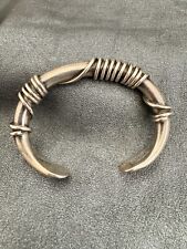 Heavy Orville Tsinnie Sterling Wire Cuff With Sterling Wrap Handmade Navajo picture
