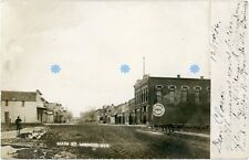 1906 RPPC Photo ALTON IOWA Main Street Scene Looking West Merchantile Light Snow picture