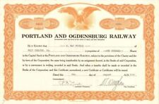Portland and Ogdensburg Railway - Stock Certificate - Railroad Stocks picture