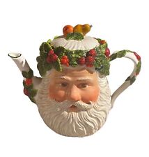 2001 Department 56 Santa Christmas Ceramic Coffee Tea Pot /See Description picture