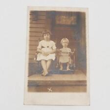 Antique Real Photo Postcard Girls on Porch picture