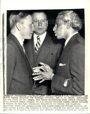 1955 Press Photo Indian UN Delegate V. Krishna, V. Kuznetsov & Y. Malik in NY picture