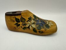 Antique Hand painted Wooden Shoe Mold Child’s 4 1/2 Signed Cottage Core  picture