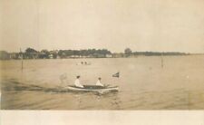 C-1910 Recreation Boat ship shoreline RPPC Photo Postcard 22-8815 picture