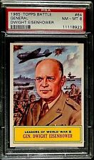 1965 TOPPS BATTLE CARD # 64 ~ GENERAL DWIGHT EISENHOWER ~ GRADED PSA 8 NM-MT picture