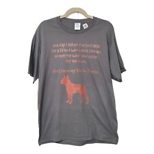 Red Boston Terrier Ask The Universe T-Shirt L Gray Brown Short Sleeve Cotton New picture