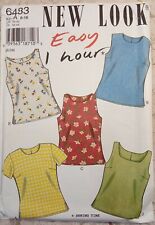 NEW LOOK 6483 Simplicity Pattern Vintage UNCUT Shirt Blouse Shell Slit Sz A 6-16 picture