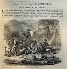 1860 Gold Mining Methods in California illustrated picture