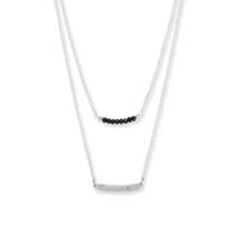 Double Strand Black Onyx and Curved Bar Necklace picture