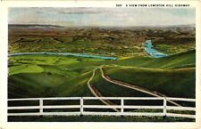 View from Lewiston Hill Highway Idaho White Border Postcard Unused c1920s picture