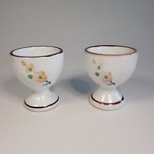 Two Egg Cups, Vintage Handmade, Flower Design, 2.5 inches tall, VTG, MCM, picture