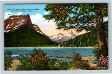 Glacier Nat'l Park WA-Washington Lake St. Mary, c1947 Vintage Souvenir Postcard picture