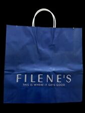 Vintage Filene’s Department Store Paper Double Handles Shopping Bag HTF Blue picture