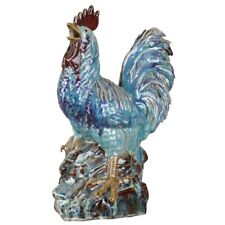 Vintage Chinese Majolica Ceramic Rooster Chicken-15''H picture