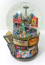 Bloomingdales Broadway Musical 2001 Snow Globe - Times Square, WTC Twin Towers picture