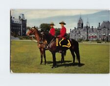Postcard Mounties on Horseback Montreal Canada picture