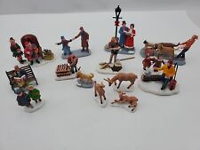Lot of 14 Lemax Christmas Winter Figurines Firewood Santa Dogs Squirrel Deer picture
