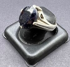 925 Sterling Silver Men's Ring With Natural Black Zircon Stone Asian Style Ring picture