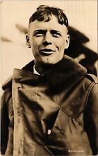 CHARLES LUCKY LINDY LINDBERGH real photo postcard rppc US AVIATOR 1930s original picture
