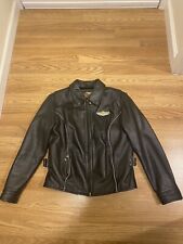 Harley Davidson Womens 100 Anniversary Black Leather Jacket Medium picture