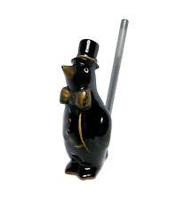 Unique Vintage Penguin Pen Pencil Holder Glazed Ceramic Clay Figurine, JAPAN picture
