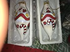 Vintage Wards “Montgomery Wards” Tear Drop Shaped Christmas Ornament Lot Of 2 picture