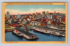San Francisco CA-California, Aerial Of Downtown, Antique, Vintage Postcard picture