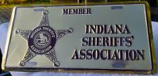 Indiana Sheriffs' Association Member License Plate Gold Vintage Police Sheriff picture