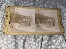 Antique Stereoview Card Photo: Cottage Hotel Veranda - Charlotte New York NY picture
