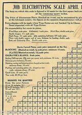 American Engraving Boston Antique Electrotype Price List Broadside Poster picture