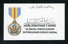 Admiral Jonathan T. Howe U.S. Navy Hand Signed 3x5 Index IMAGE Card E23322 picture