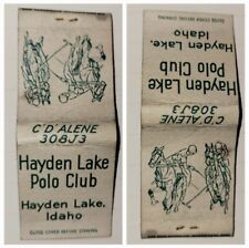 Vintage  HAYDEN LAKE POLO CLUB Matchbook IDAHO Matchcover near Coeur D' Alene picture