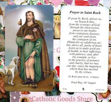 Saint Roch (Rocco) with Prayer to St. Roch  - Paperstock Holy Card RA picture