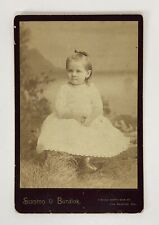 Victorian Cabinet Card Photo Young Girl Child Los Angeles, CA Identified Antique picture