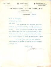 Colonial Trust Company Philadelphia PA 1902 Letter John Gilmore picture