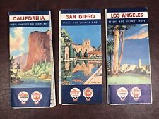 1950’s California Chevron Maps Lot of 3 San Diego- Los Angeles picture