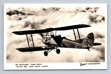 RPPC RAF DH Tiger Moth Trainer Biplane FLIGHT Photograph Postcard picture