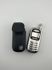 Whiskey Pocket Flask Vintage Flip Phone Novelty Stainless Steel w/ Leather Case picture