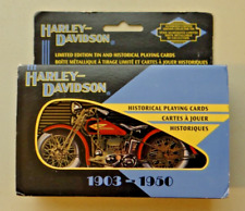 Vintage Harley-Davidson Playing Card Tin with 2 decks of Mint Playing Cards HTF picture