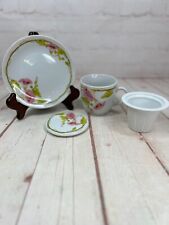 The Toscany Collection Fine China Teacup with Cover/Plate/Plastic Strainer NIB picture