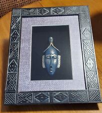 Very Unique Tribal Mask Shadow Box Art African Tiki, Detailed Frame, Wall Art picture