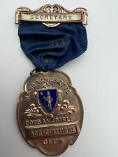 1914 MASSACHUSETTS BOYS AND GIRLS AGRICULTURAL CLUB STATE SECRETARY MEDAL K419 picture
