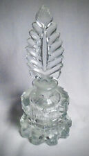 Vintage Art Deco 1940s Clear Glass Perfume Bottle Feather Stopper L.E. Smith Co. picture