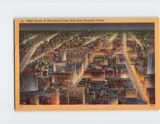 Postcard Night Scene of Cleveland's East Side from Terminal Tower Ohio USA picture
