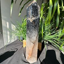 9.79LB Natural black tourmaline crystal tower polished and healed 4450g picture