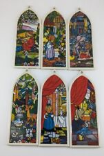 PRECIOUS MOMENTS Porcelain Ornaments The Beatitudes Painted Stained Glass picture
