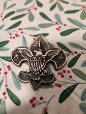 Vintage Metal Boy Scout Eagle Emblem Paperweight Fleur de Lis picture