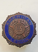 Antique US American Legion Porcelain Badge Emblem Topper NICE (SC) picture